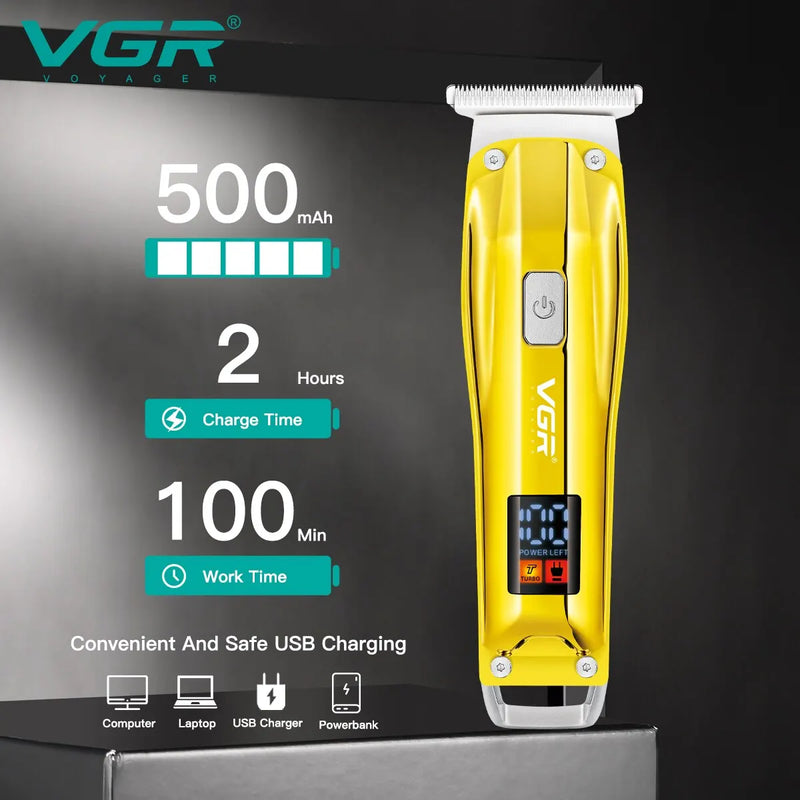 VGR Hair Clipper Electric Hair Cutting Machine Cordless Haircut Machine Rechargeable Hair Trimmer Portable Trimmer for Men V-956