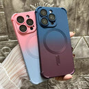 Air-cushion Case for iPhone 15 14 13 12 Pro Max Plus Cover Gradual Liquid Silicon Magnetic Magsafe Charge Full Camera Film Shell