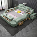 Nordic Smart Aesthetic Double Bed Designer Storage Luxury Frames Double Bed Multifunctional Leather Camas Matrimonial Furniture