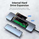 8 in 1 USB-C Hub&amp;M.2 SSD Enclosure Support NVME&amp;SATA ,With 4K HD,PD 100W,USB 3.0, RJ45 1000M,SD/TF Reader for Laptops Mac HP