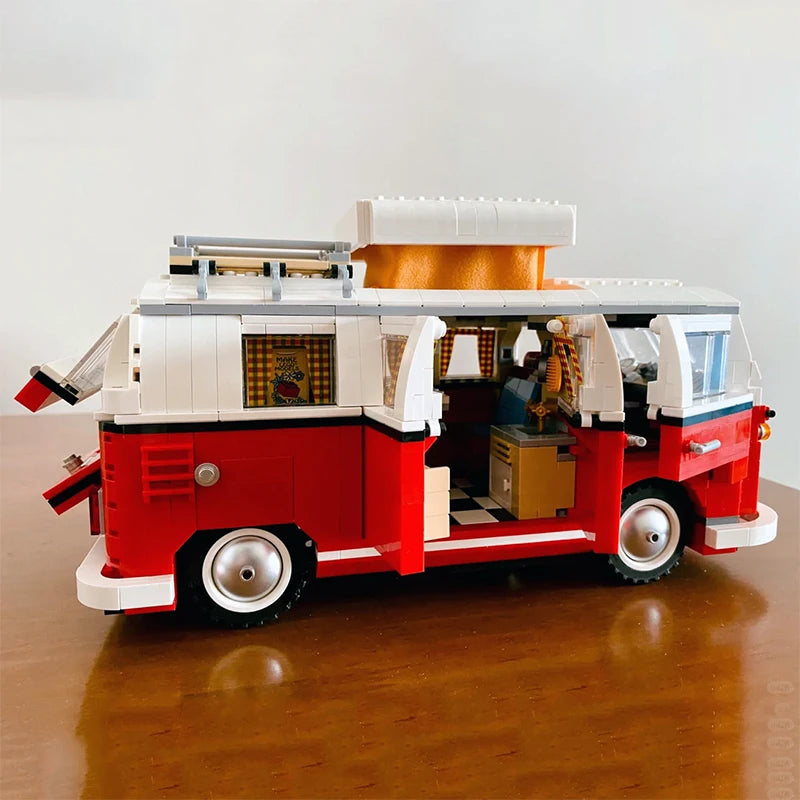 Technical 1334PCS T1 Camper Car Building Blocks Classic Model 10220 Vehicle Assemble Bricks Toys Birthday Gift For Kid Boy Adult