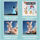 Easter Bunny Window Static Stickers Spring Flowers Living Room Window Glass Stickers Home Decorations Resurrection Day 2025