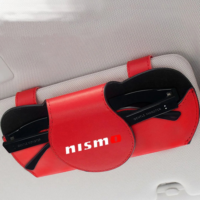 Car Sun Visor Sunglasses Case Clip Hanger Magnetic Fastener Eyeglasses Clip Card Ticket for Nissan Nismo Auto Accessories