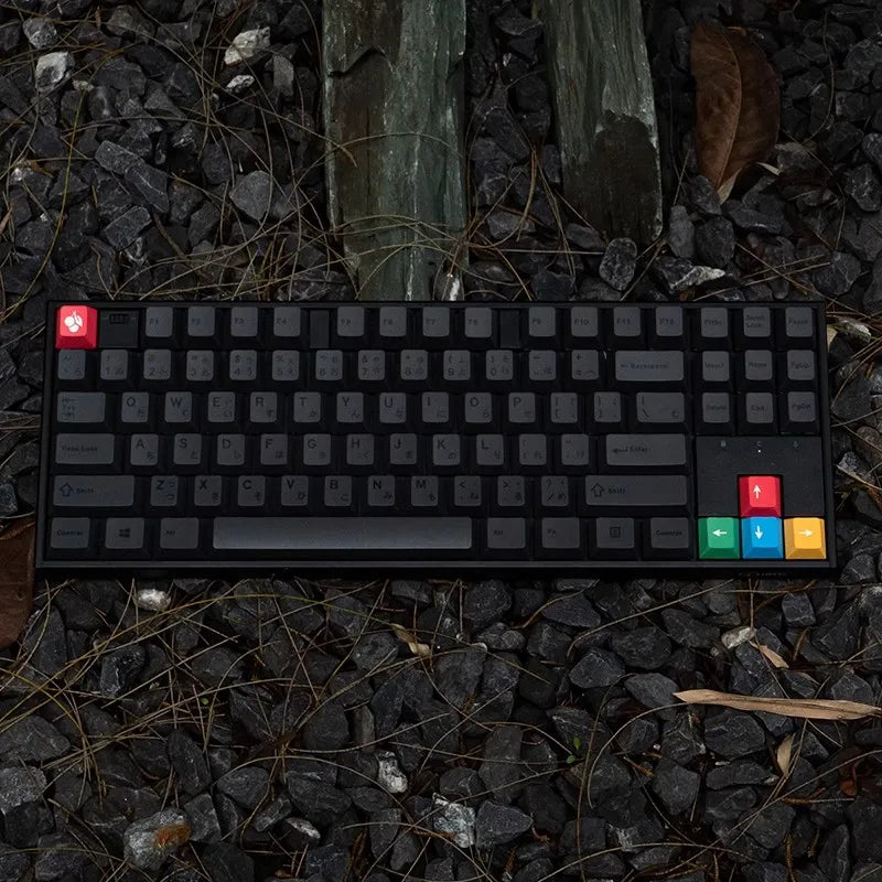 Minimalist Black keycaps PBT cherry profile  61/71/64/68/84/96/980/87/104 keycap set