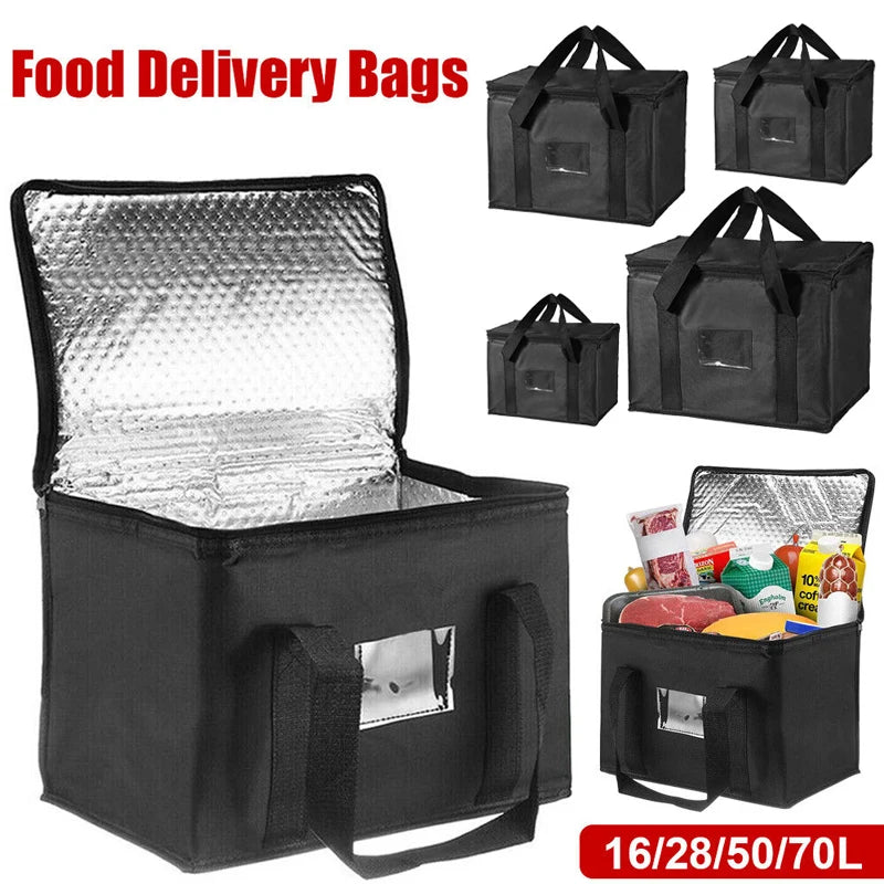 Large Food Delivery Insulated Bags Folding Insulation Picnic Ice Pack Food Thermal Bag Drink Carrier Insulated Beer Delivery Bag