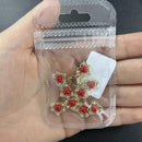 3D luxury zircon Star cross Nail Metal Charms 10pcs mermaid  bead nail jewelry  11*18mm Aolly Nail Art Crystal Gems Decorations