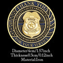 Thank You for Your Service Challenge Coin Prayer God Bless The Police Thin Blue Line Golden Plated Commemorative Coin