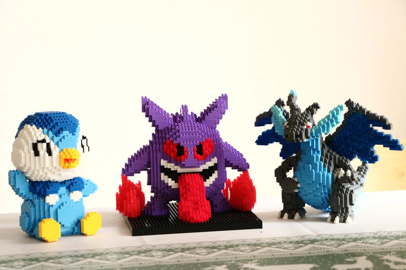 Pokemon Gengar Micro Building Blocks Piplup Mega Charizard DIY Assembly Puzzle Mini Bricks Toys for Kid Christmas Gift