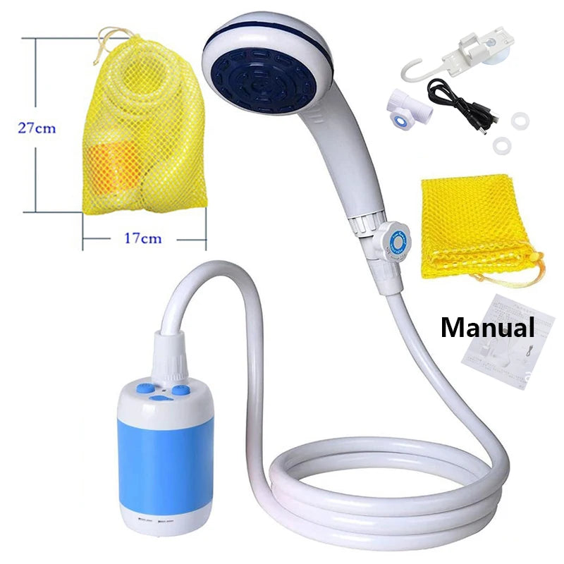 Camping Shower Set Portable Outdoor Shower Electric Hiking Shower Water Bag For Travel Car Washing Camping Survival Equipment