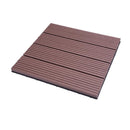WPC Composite Garden Floor Boards Set of 11PCs Interlocking Wood Effect Terrace Tiles Flooring 30 x 30cm with Click System
