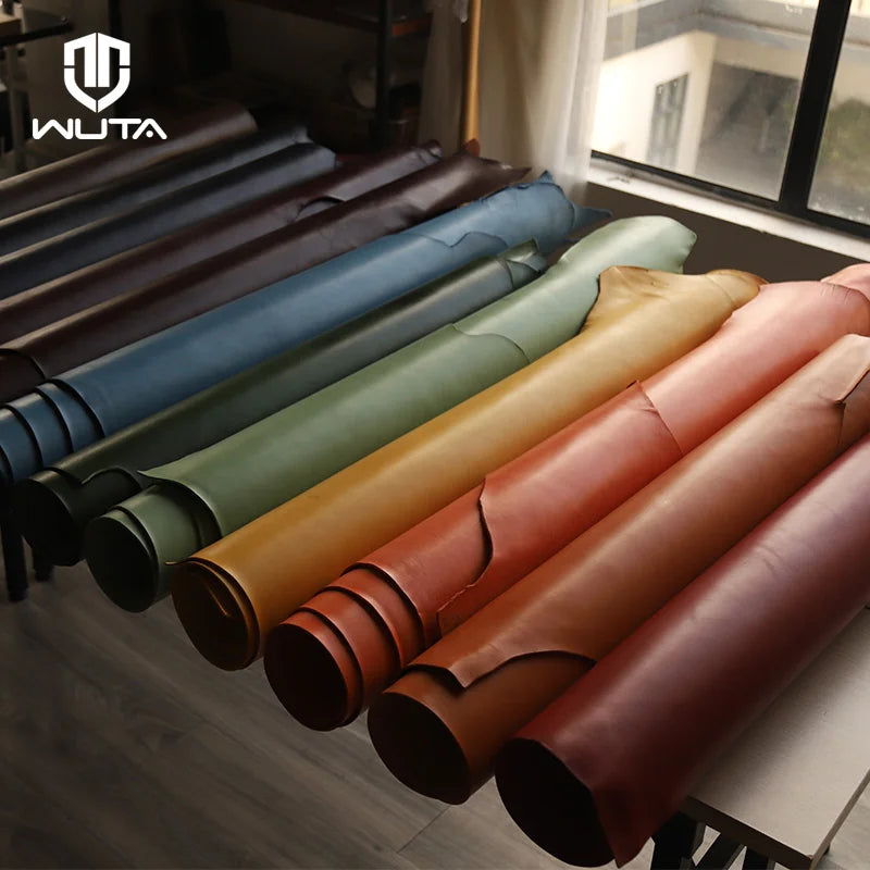 WUTA 30x60cm Top Quality New Waxed Bull Vegetable Tanned Leather Piece DIY Genuine Leather Material Full Grain Cowhide