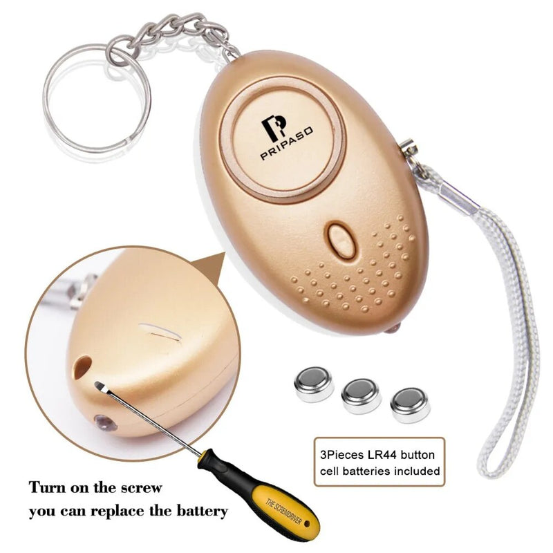 130db Safesound Personal Security Alarm Keychain Safety Emergency for Women Kids Girls Self Defense Electronic Device