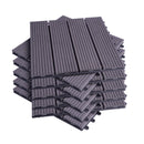 WPC Composite Garden Floor Boards Set of 11PCs Interlocking Wood Effect Terrace Tiles Flooring 30 x 30cm with Click System