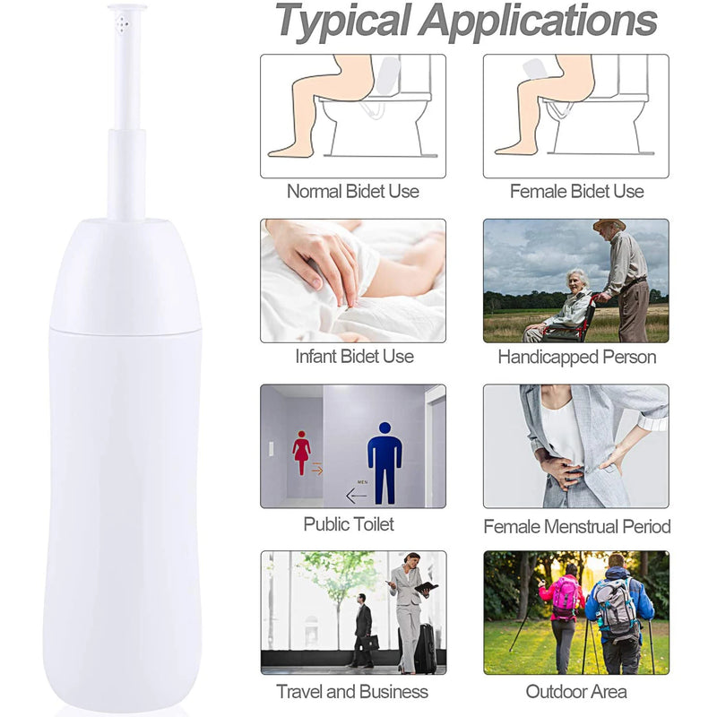 Portable Bidet - Travel Handheld Bidet Bottle with Retractable Spray Nozzle for Hygiene Cleansing Personal Care 400ml With Bag