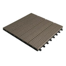 WPC Composite Garden Floor Boards Set of 11PCs Interlocking Wood Effect Terrace Tiles Flooring 30 x 30cm with Click System