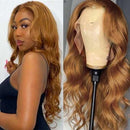 Tuneful Ginger Blonde Colored 13x4 5x5 HD Lace Front Closure Human Hair Wigs Body Wave Frontal Wigs