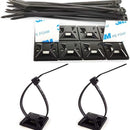 MONTAJES DE SUJETADORES AUTOADHESIVOS WAHSURE CON SUJETADORES CON CREMALLERA DE 6 PULGADAS KIT DE COMBINACIÓN DE BRICOLAJE NEGRO (PAQUETE DE 100+100) CUADRADOS DE 0.75X0.75 PULGADAS PARA EL HOGAR, LA OFICINA