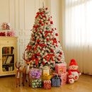 7.5ft Pvc Flocking Tied Light Christmas Tree Spread Out Naturally Tree Structure