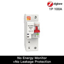 Disyuntor inteligente ZigBee 100A IoT Interruptor de aire Sobrecarga Cortocircuito Protección contra sobretensiones Centro requerido