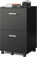 BlackRustic Brown 2 Drawer Wood Filing Cabinet  DEVAISE