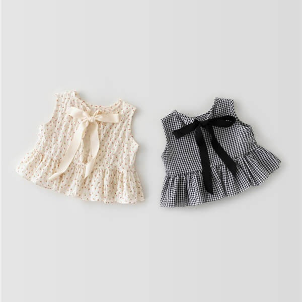 Conjunto de ropa de mamelucos para niñas sin mangas -2 piezas