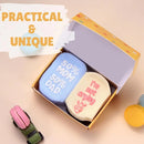 Gender Neutral Baby Socks Set with Funny Quotes (4 Pairs)