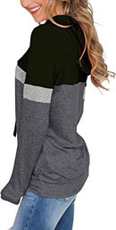 Womens Sweatshirts Long Sleeve Graphic Pullover Tshirt Pockets Casual Loose Blouse Tops