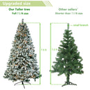 7.5ft Pvc Flocking Tied Light Christmas Tree Spread Out Naturally Tree Structure