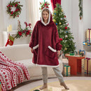 Sherpa Fleece Short Wearable Blanket Hoodie