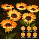 (2er-Set) Outdoor-Solargarten Verbessertes LED-betriebenes Licht mit 20 LED-Sonnenblumen wasserdicht