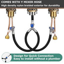 PARLOS 2-Handle 8 inch Widespread Bathroom Faucet with Valve and Pop Up Drain Assembly and cUPC Faucet Supply Hoses, Matte Black, Demeter,1.5GPM