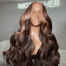 Tuneful Highlight Brown Wigs 13x4 5x5 HD Lace Front closure Human Hair Frontal Wigs