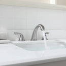 PARLOS Widespread Two Handles Bathroom Faucet with Metal Pop Up Drain and cUPC Faucet Supply Lines, Brushed Nickel