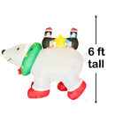 6 FT Christmas Inflatable Polar Bear with Penguins