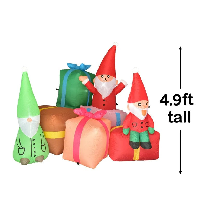 4.9 FT Christmas Inflatable Elf and Gifts