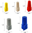 WAHSURE 50 PCS WINGED WIRE NUTS EASY TWIST-ON ELECTRICAL WIRE CONNECTORS,SPRING INSERT RIBBED CAP22-6 AWG , HOUSEHOLD PURPOSE SET