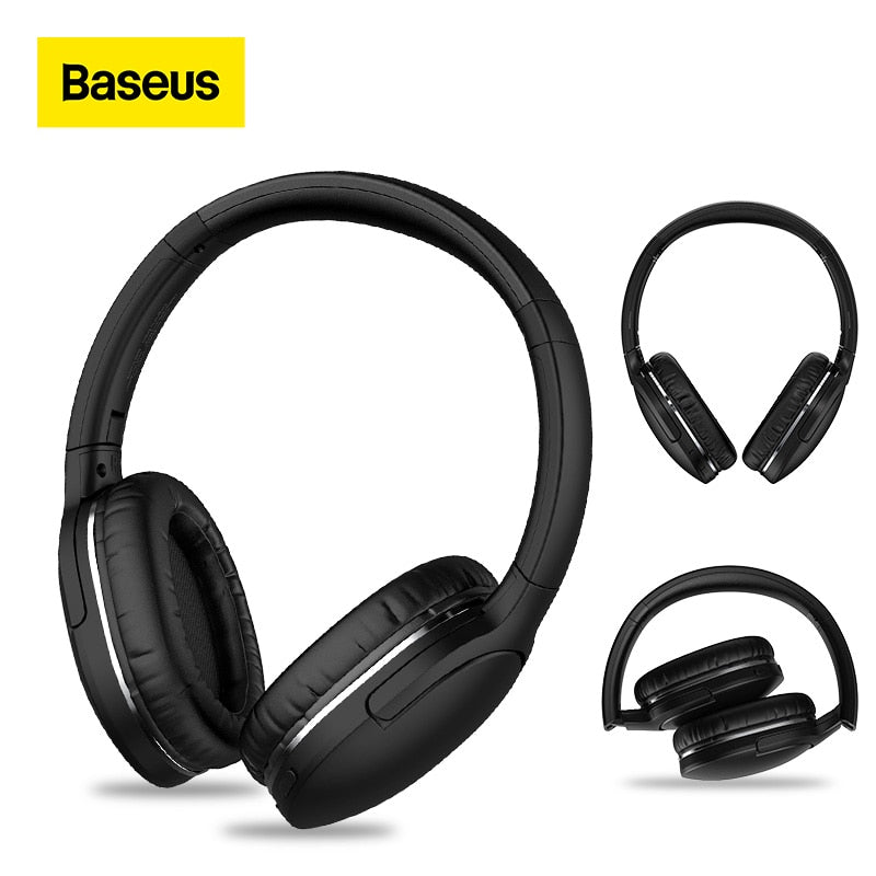 Baseus D02 Pro Auriculares inalámbricos Bluetooth Auriculares estéreo HIFI Auriculares deportivos plegables con cable de audio para tableta iPhone