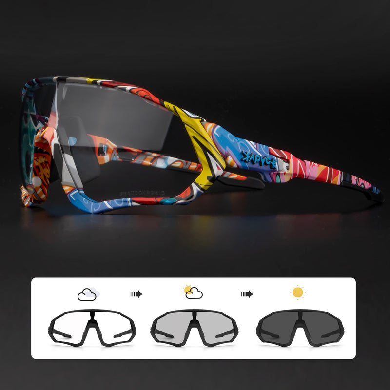 Kapvoe Photochromic Cycling Sunglasses Men Women Sport Road Mtb Mountain Bike Bicycle Glasses Cycling Glasses Eyewear Goggle