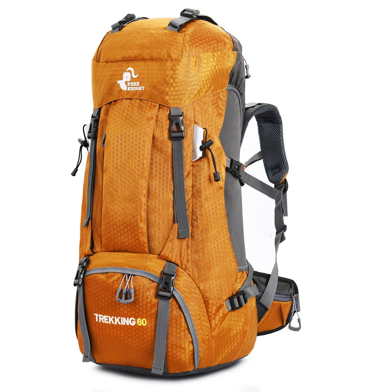 Free Knight 60L Camping Senderismo Mochilas Bolsa al aire libre Mochilas turísticas Bolsa de deporte de nylon para escalar Viajar con cubierta de lluvia
