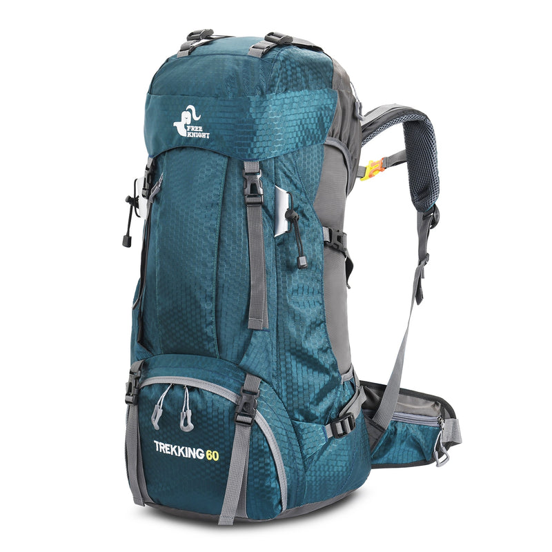 Free Knight 60L Camping Senderismo Mochilas Bolsa al aire libre Mochilas turísticas Bolsa de deporte de nylon para escalar Viajar con cubierta de lluvia