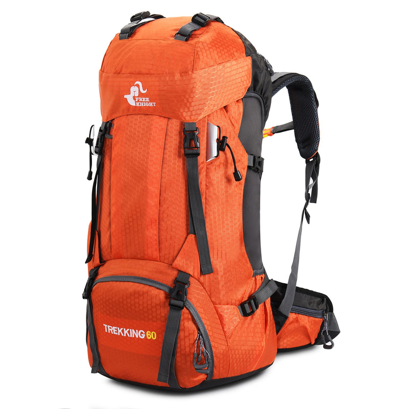 Free Knight 60L Camping Senderismo Mochilas Bolsa al aire libre Mochilas turísticas Bolsa de deporte de nylon para escalar Viajar con cubierta de lluvia