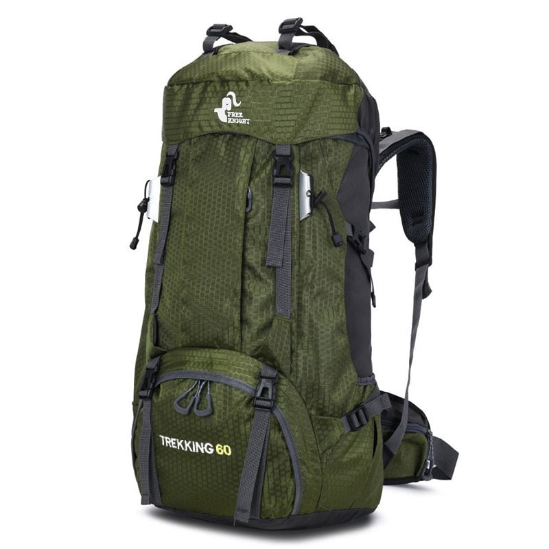 Free Knight 60L Camping Senderismo Mochilas Bolsa al aire libre Mochilas turísticas Bolsa de deporte de nylon para escalar Viajar con cubierta de lluvia