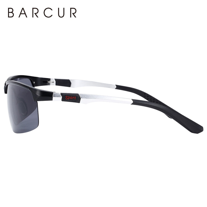 BARCUR Aluminium Magnisium Sport Sunglasses Polarized Light Weight Driving Glases Men Women