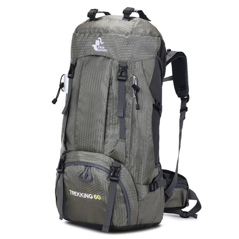 Free Knight 60L Camping Senderismo Mochilas Bolsa al aire libre Mochilas turísticas Bolsa de deporte de nylon para escalar Viajar con cubierta de lluvia