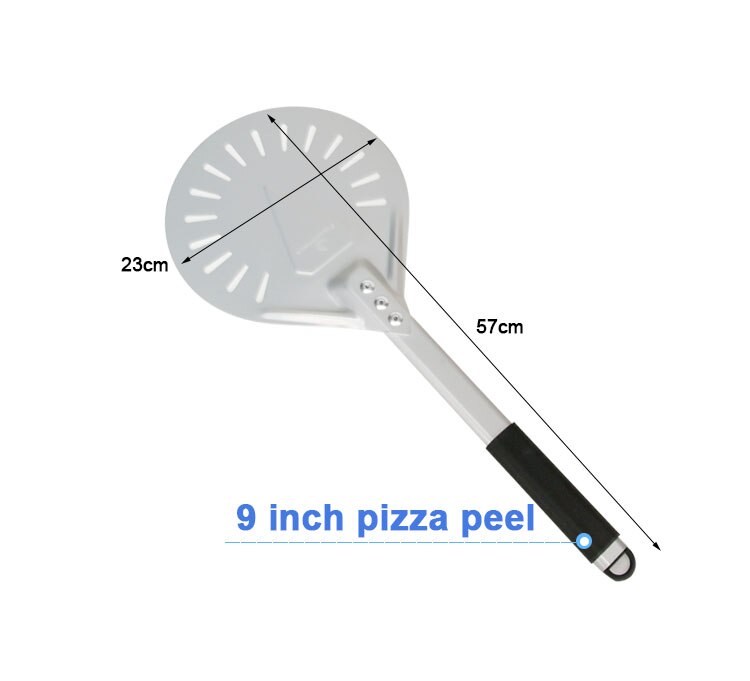 PizzAtHome 7/ 8/ 9 Zoll Perforierter Pizzawendeschieber Pizzaschaufel Aluminium Pizzaschieber Schaufel Kurzer Pizzaheber Anti-Rutsch-Griff