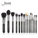 Juego de brochas de maquillaje Jessup Pro, 15 uds., maquillaje cosmético en polvo, base, sombra de ojos, delineador de ojos, labio negro T092