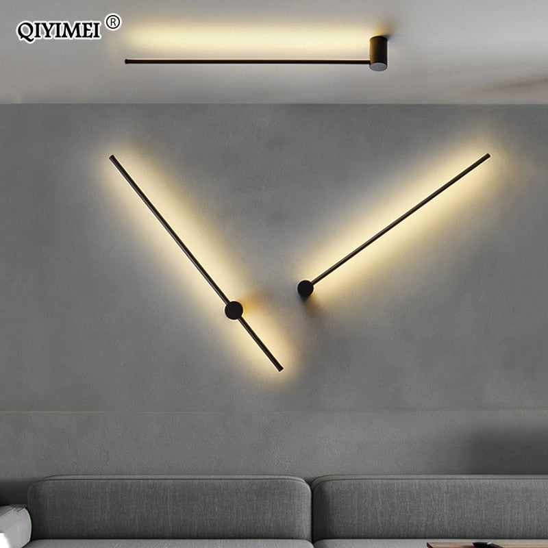 Modern Wall Lights For Living Room Bedroom Bedside LED Sconce Black Lamp Aisle Lighting Decoration Luminaria AC96V-260V Lamparas