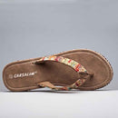 New Fashion Summer Style Women Slippers Med Heel 4.5 cm Flip Flops Beach Wedge Sandals Rainbow Strap Platform Wedge Shoes