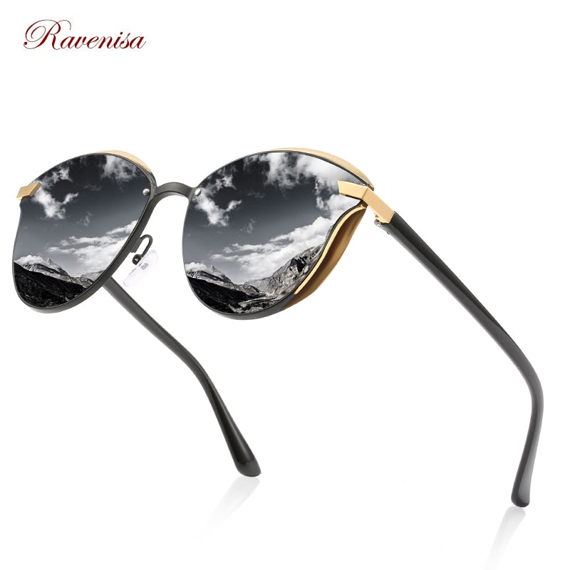 Ravenisa Luxury Polarized Sonnenbrille Damen Runde Sonnenbrille Damen lunette de soleil femme