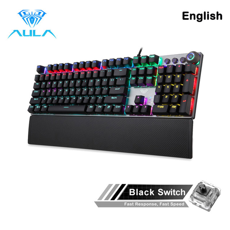 AULA F2088 Mechanical Gaming Keyboard Anti-ghosting 104 brown Switch blue Wired Mixed Backlit Keyborad for Game Laptop PC